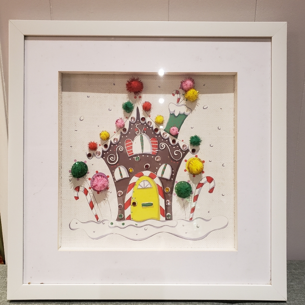 D. Suess inspired Whimiscal Christmas themed framed art